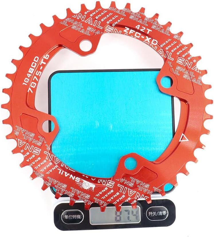 FOMTOR 104 BCD Chainring (30-52T) 7-12 Speed Compatible CNC 7075 Aluminum Narrow Wide Tooth Round Oval Chainrings for MTB/Road Bike Ebike Chainwheel Black/Red - Image 3